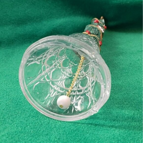 Christmas Tree Hand Bell Glass Holiday Decoration JH1365 - Picture 3 of 4